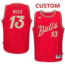 Men's Chicago Bulls Custom Revolution 30 Swingman 2015 Christmas Day Red Jersey