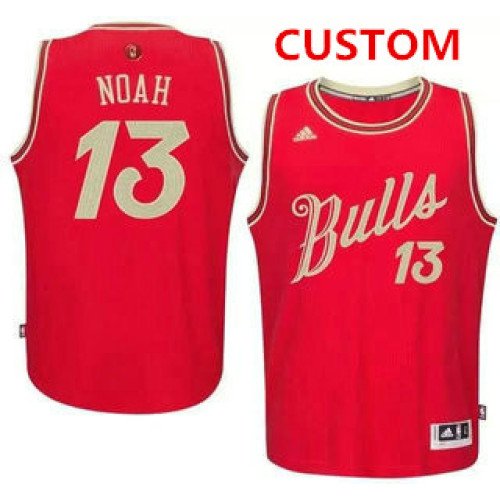 Men's Chicago Bulls Custom Revolution 30 Swingman 2015 Christmas Day Red Jersey