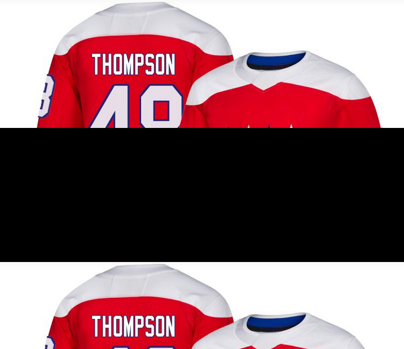 Men's Washington Capitals #48 Logan Thompson Authentic Red Alternate Jersey