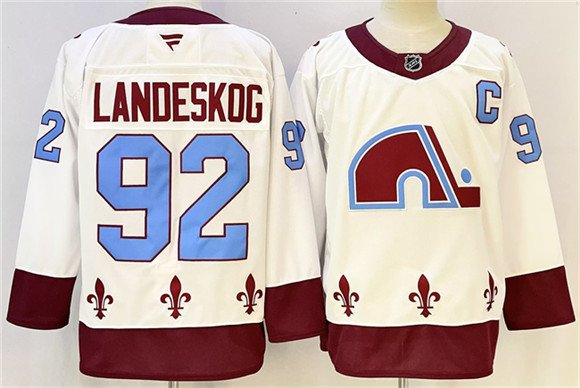 Men's Colorado Avalanche #92 Gabriel Landeskog White 2024-25 With C Patch Stitched Hockey