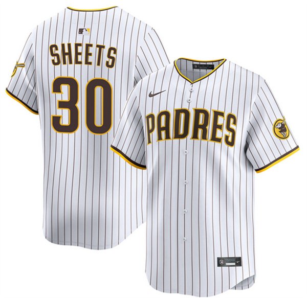 Men's San Diego Padres #30 Gavin Sheets White 2026 Home Limited Stitched Baseball Jersey