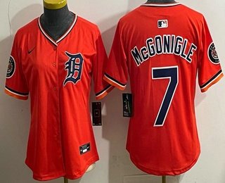 Women's Detroit Tigers #7 Kevin McGonigle Orange Limited Jersey