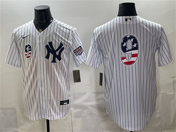 Men's New York Yankees #9 Roger Maris White 2026 USA 250 Fourth of July Home Stadium Stitched Baseball Jersey