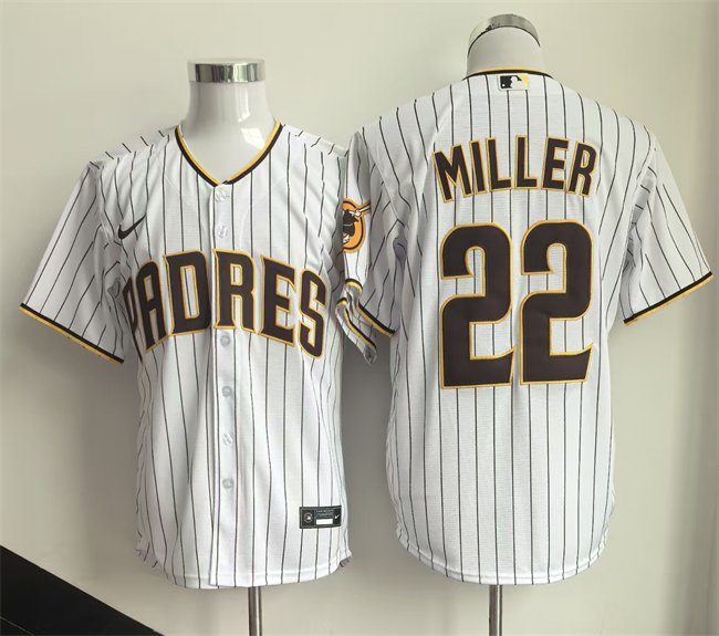 Men's San Diego Padres #22 Mason Miller White Cool Base Stitched Baseball Jersey