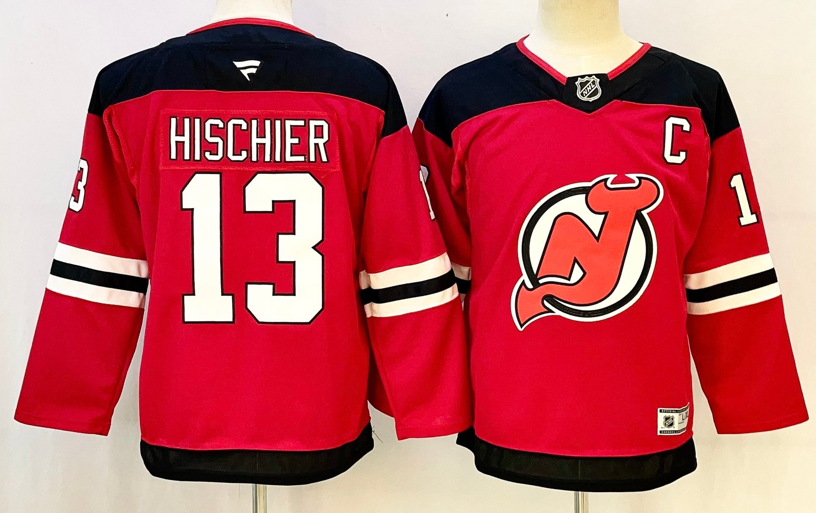 Youth New Jersey Devils #13 Nico Hischier Red 2024-25 Home With C Patch Stitched Hockey Jersey