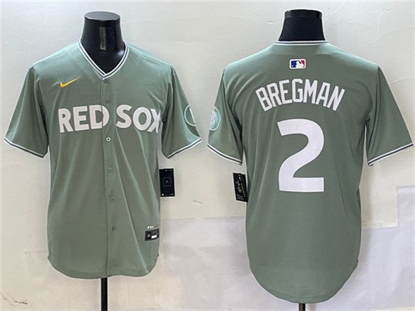 Men's Boston Red Sox #2 Alex Bregman Green 2025 City Connect Limited Stitched Baseball Jersey