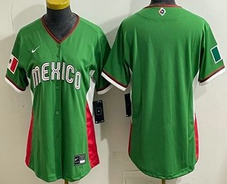 Women's Mexico Blank Green 2026 World Baseball Classic Cool Base Jersey
