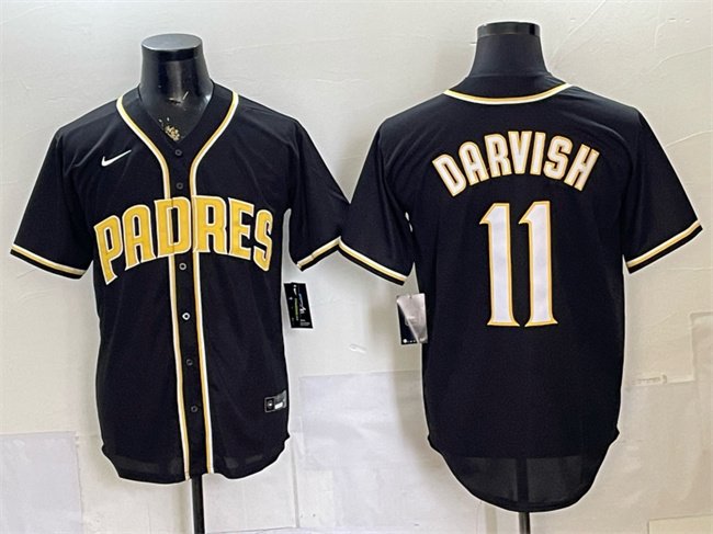 Men's San Diego Padres #11 Yu Darvish 2026 Fashion Replica Black Out Stitched Baseball Jersey