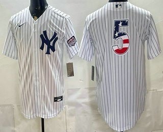 Men's New York Yankees #5 Joe DiMaggio White 2026 USA 250 Fourth of July Home Stadium Stitched Jersey