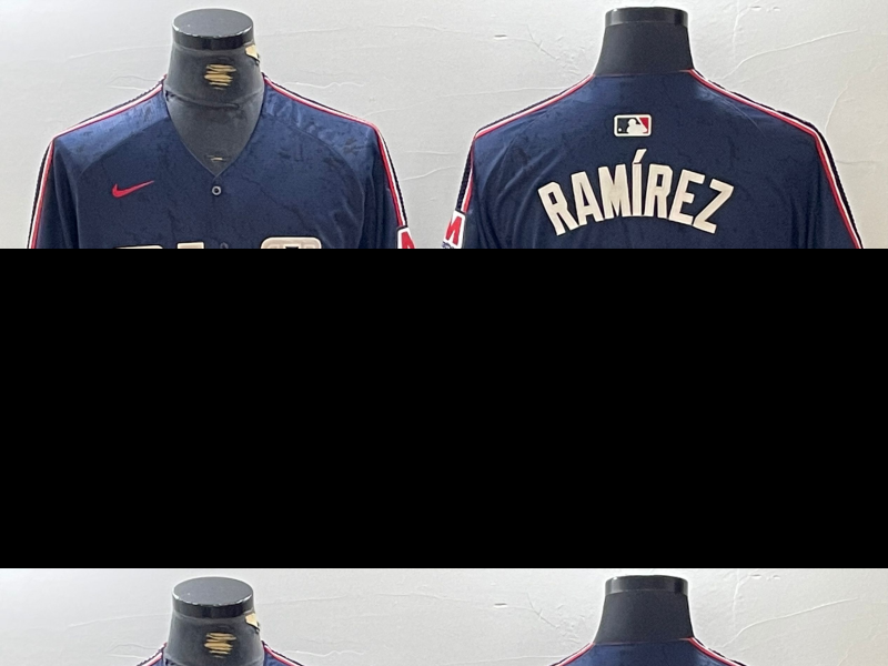 Men's Cleveland Guardians #11 Jose Ramirez Number Navy 2024 City Connect Limited Stitched Jersey