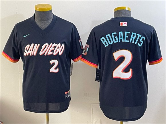 Youth San Diego Padres #2 Xander Bogaerts Obsidian 2026 City Connect Stadium Stitched Baseball Jersey