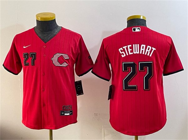 Women's Cincinnati Reds #27 Sal Stewart Red 2026 City Connect Stadium Stitched Baseball Jersey(Run Small)