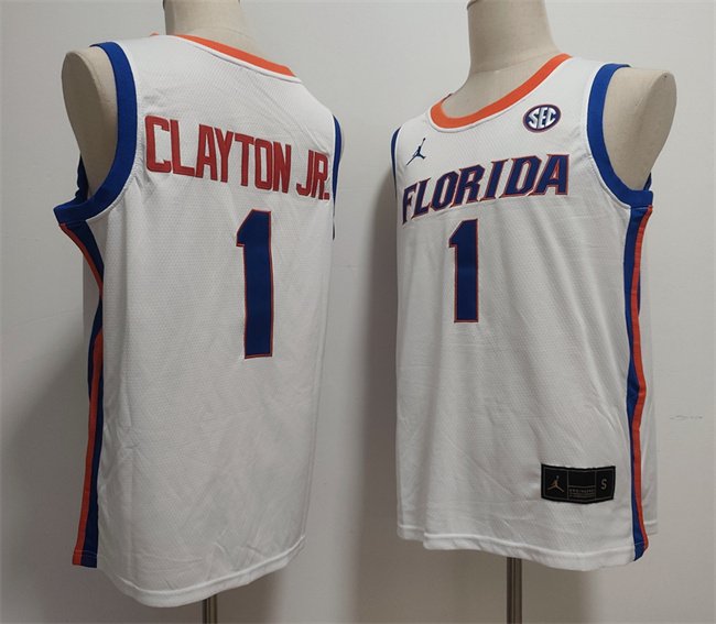 Men's Florida Gators #1 Walter Clayton Jr. White Stitched Basketball Jersey