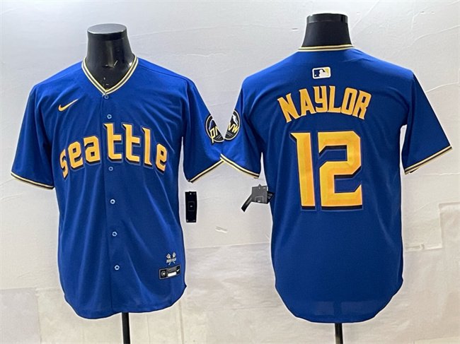 Men's Seattle Mariners #12 Josh Naylor Royal 2025 Limited Stitched jersey