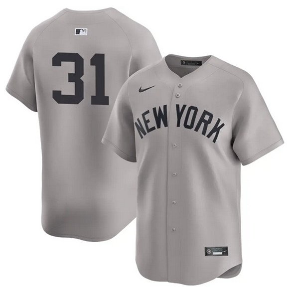 Men's New York Yankees #31 Cam Schlittler Gray 2026 Road Limited Stitched Baseball Jersey