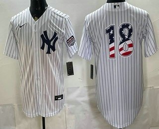 Men's New York Yankees #18 Andrew Benintendi White 2026 USA 250 Fourth of July Home Stadium Stitched Jersey