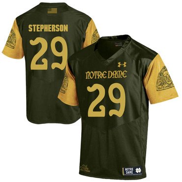 Notre Dame Fighting Irish 29 Kevin Stepherson Olive Green College Football Jersey