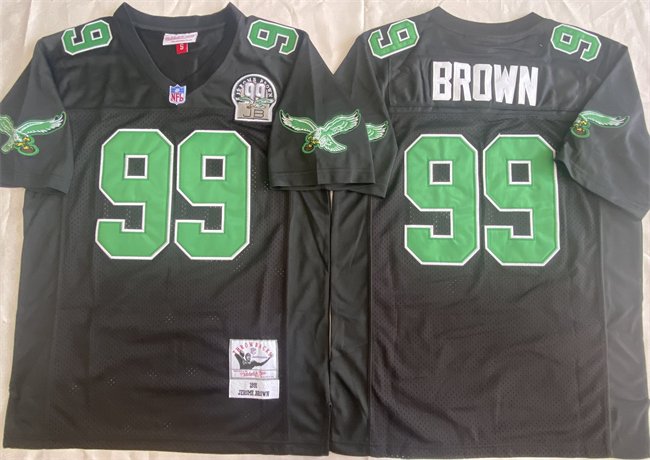 Men's Philadelphia Eagles #99 Jerome Brown Black Throwback Stitched Football Jersey