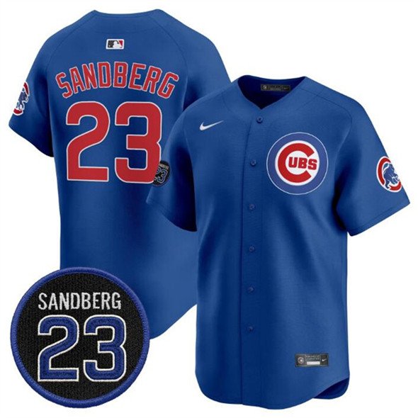 Men's Chicago Cubs #23 Ryne Sandberg Royal 'Ryne Sandberg Tribute' Vapor Limited V2 Stitched Baseball Jersey