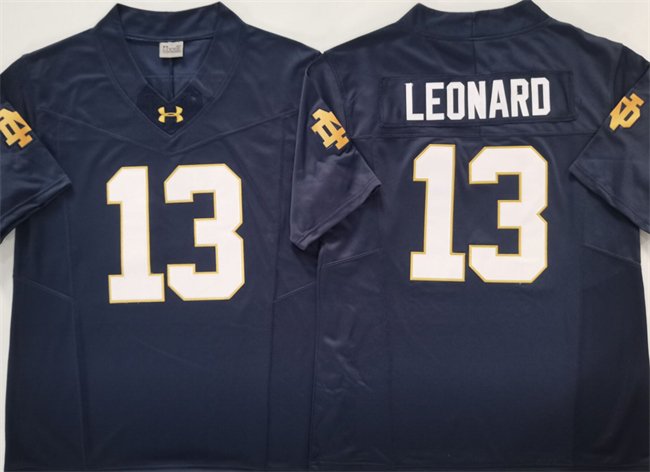 Men's Notre Dame Fighting Irish #13 Riley Leonard Navy 2025 F.U.S.E. Limited Stitched Jersey