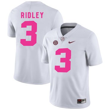 Alabama Crimson Tide 3 Calvin Ridley White 2017 Breast Cancer Awareness College Football Jersey
