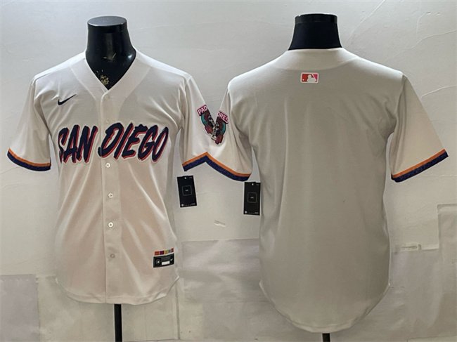 Men's San Diego Padres Blank Cream 2026 City Connect Stadium Stitched Baseball Jersey
