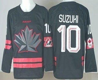 Men's Canada #10 Nick Suzuki Black 2026 Olympics Authentic Jersey