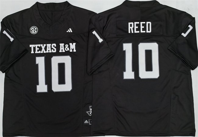 Men's Texas A&M Aggies Lions #10 Marcel Reed Black 2025 F.U.S.E. Stitched Jersey