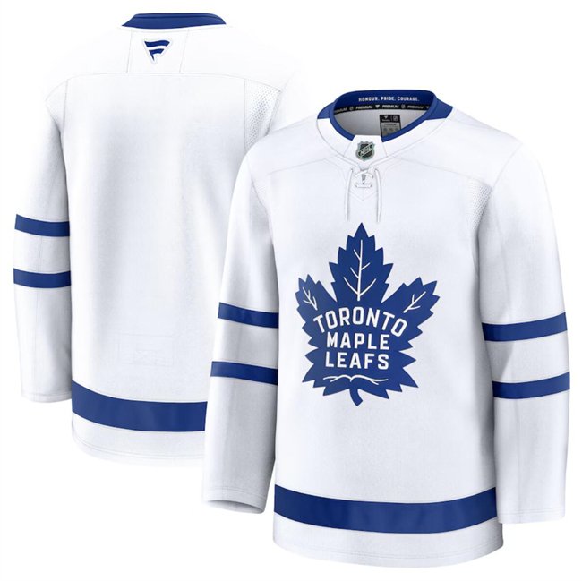 Men's Toronto Maple Leafs Custom White 2024-25 Away Stitched Hockey Jersey