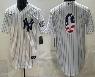 Men's New York Yankees #0 Marcus Stroman White 2026 USA 250 Fourth of July Home Stadium Stitched Jersey