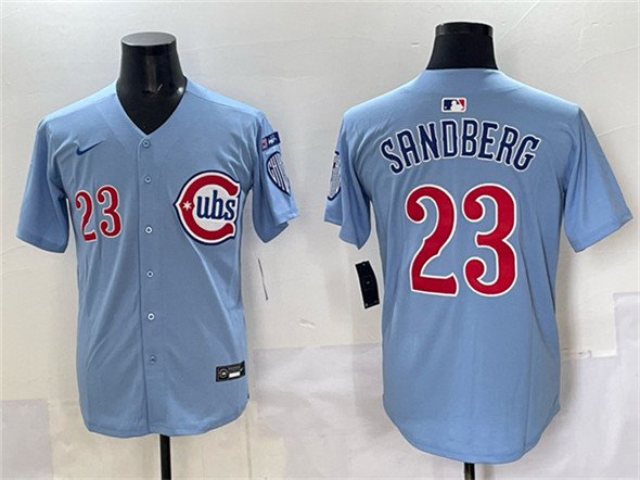 Men's Chicago Cubs #23 Ryne Sandberg Blue 'Ryne Sandberg Tribute' Vapor Limited V3 Stitched Baseball Jersey