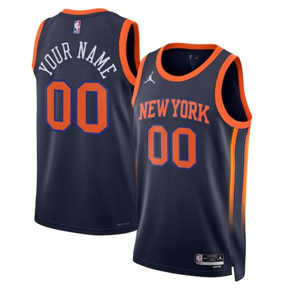 Men's New Yok Knicks Active Player Custom Black 2025 Statement Edition Stitched Basketball Jersey