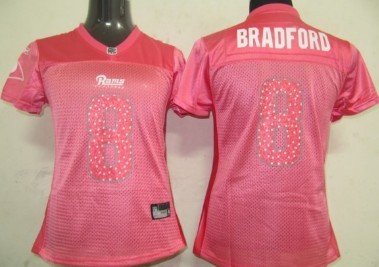 St. Louis Rams #8 Sam Bradford Pink Womens Sweetheart Jersey