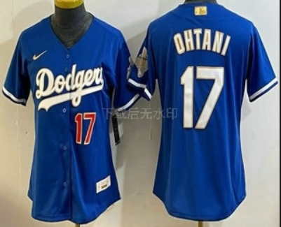 Women's Los Angeles Dodgers #17 Shohei Ohtani Blue 2026 Gold Collection Limited Jersey