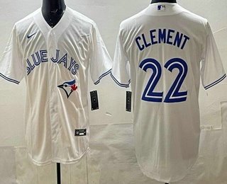 Men's Toronto Blue Jays #22 Ernie Clement White Cool Base Jersey