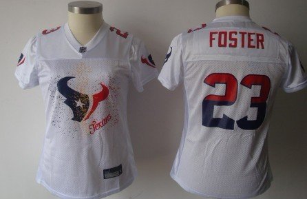 Houston Texans #23 Arian Foster White Fem Fan Womens Jersey