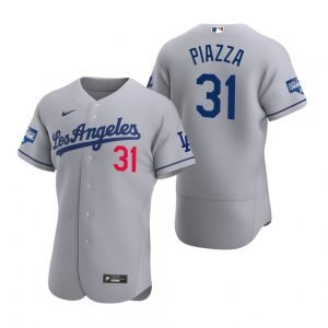 Los Angeles Dodgers #31 Mike Piazza Gray 2020 World Series Champions Road Jersey