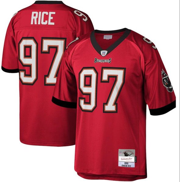 Men's Tampa Bay Buccaneers #97 Simeon Rice Red Throwback Football Stitched Jersey