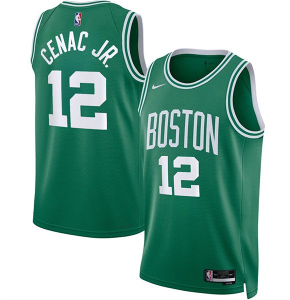 Men's Boston Celtics #12 Chris Cenac Jr Kelly Green 2026 Draft Icon Edition Stitched Basketball Jersey
