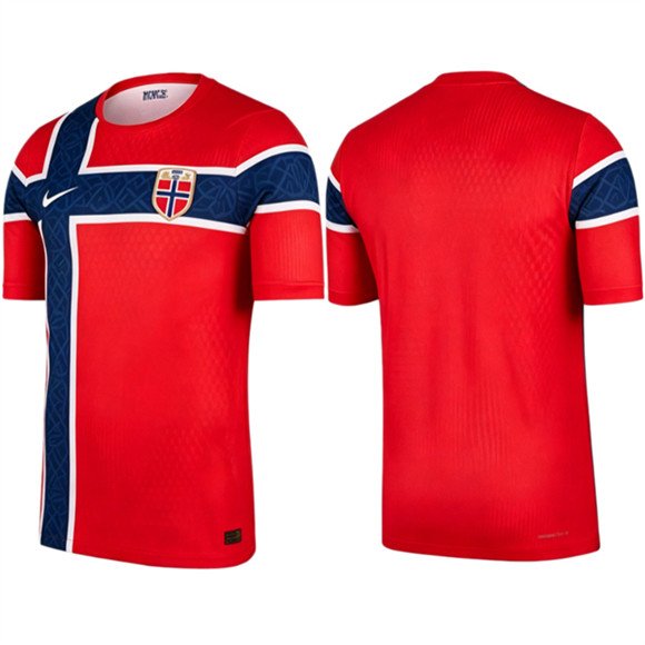 Men's Norway Custom 2026 World Cup Red Home Soccer Jersey