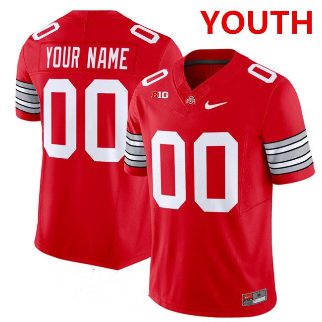 Youth Ohio State Buckeyes Active Player Custom Red F.U.S.E. Vapor Limited Stitched Football Jersey