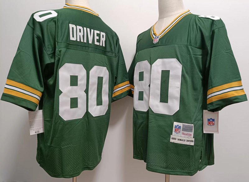 Men's Green Bay Packers #80 Donald Driver Mitchell & Ness Retired Player Green Jersey