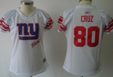 New York Giants #80 Victor Cruz 2011 White Womens Field Flirt Fashion Jersey
