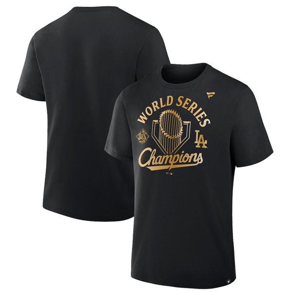 Men's Los Angeles Dodgers Black 2025 World Series Champions Locker Room Parade T-Shirt