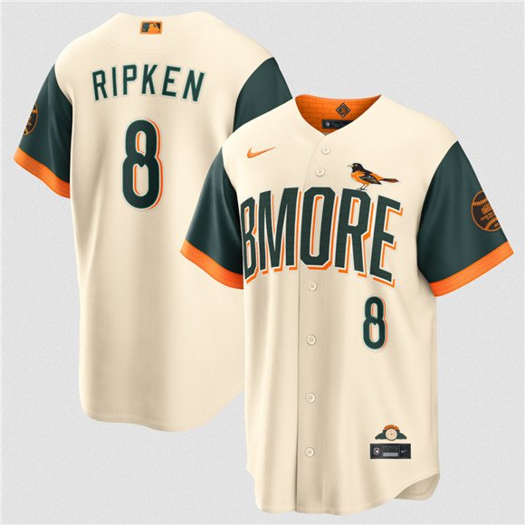 Men's Baltimore Orioles #8 Cal Ripken Jr Natural 2026 City Connect Stadium Stitched Baseball Jersey