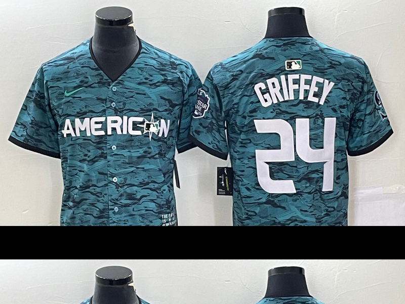 Men's Seattle Mariners #24 Ken Griffey Teal 2023 All Star Cool Base Stitched Jersey1