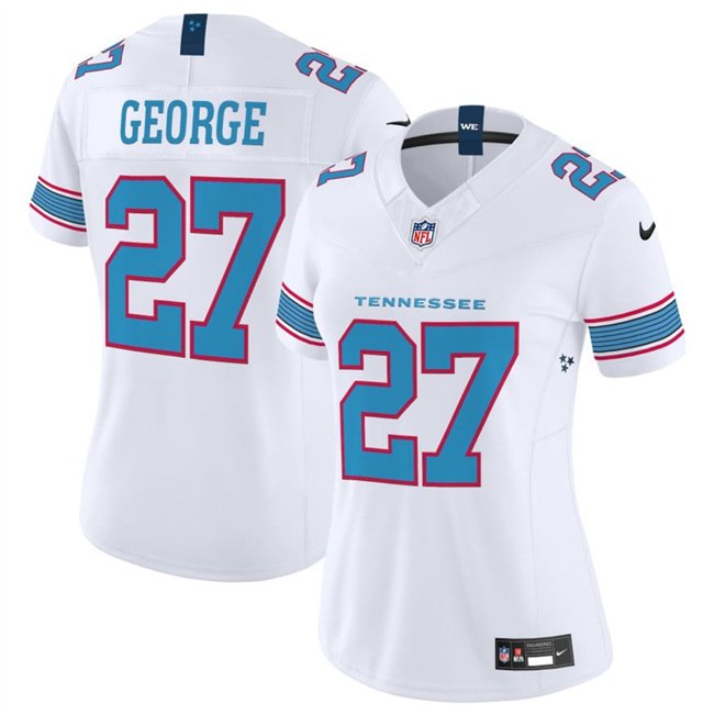 Women's Tennessee Titans #27 Eddie George White 2026 F.U.S.E. Vapor Limited Stitched Football Jersey(Run Small)