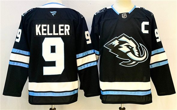 Men's Utah Mammoth #9 Clayton Keller Navy 2025 With C Patch Stitched Jersey
