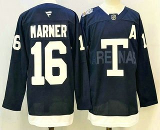 Men's Toronto Maple Leafs #16 Mitch Marner Navy Heritage Classic Stitched Authentic Jersey