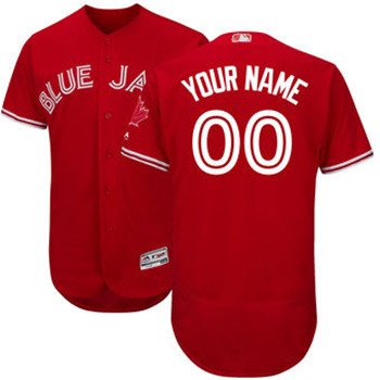 Men's Toronto Blue Jays Majestic Flex Base Authentic Collection Red Custom Jersey